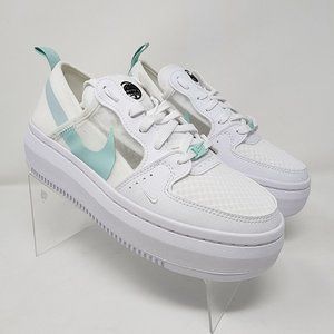 Nike Court Vision Womens 8 White Green Alta TXT Basketball Running Sneakers